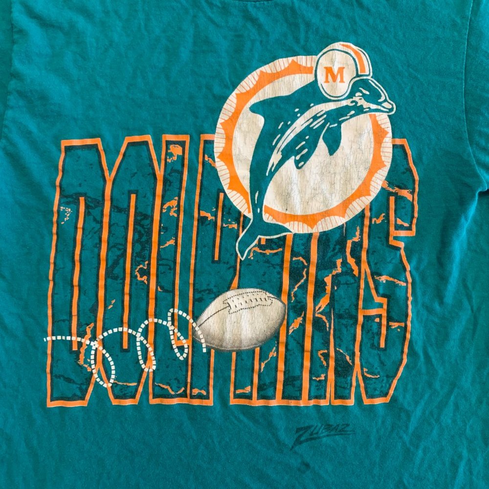 Vintage Zubaz NFL Miami Dolphins Shirt Sz. L - Picture 6 of 8